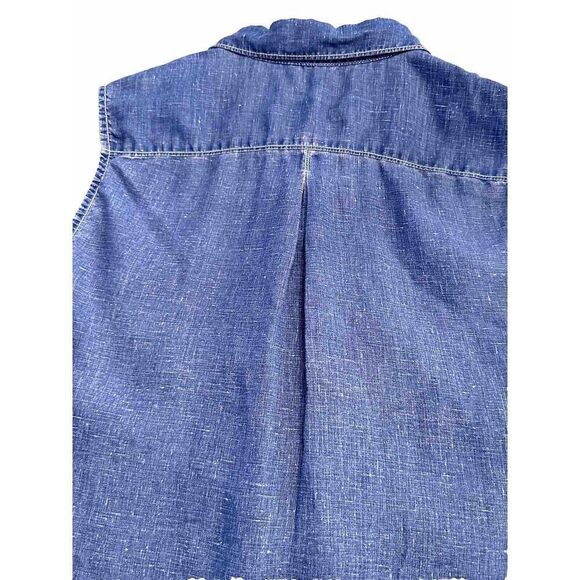 Tommy Bahama Women Sea Glass Breezer Top Blue 100% Linen Size Large Summer - Picture 9 of 12